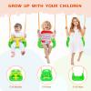 3-in-1 Toddler Swing Set, Baby Swing Set with Foldable Metal Stand for Outdoor/Indoor Play, Safe and Durable Design for Aged 1-10 Years Old, Easy to Assemble & Store (Light Green) view 3