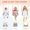 3-in-1 Toddler Swing Set, Indoor & Outdoor Baby Swing Set with Foldable Metal Stand for Backyard, Safe and Durable Design for Aged 1-10 Years, Easy to Assemble & Store (White) view 3