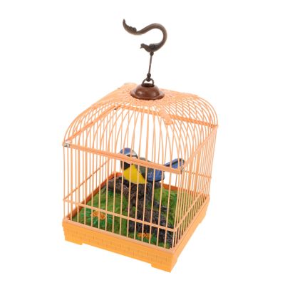 FELTECHELECTR Realistic Singing Bird Toy Sound Activated Bird Cage with Interactive Movements and Chirping Sounds Engaging Pet Playtime for Boys and Girls
