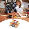 JunZheHub Wooden Train Track Set with Accessories for Kids' Railway Construction, Double bar Crossing view 4