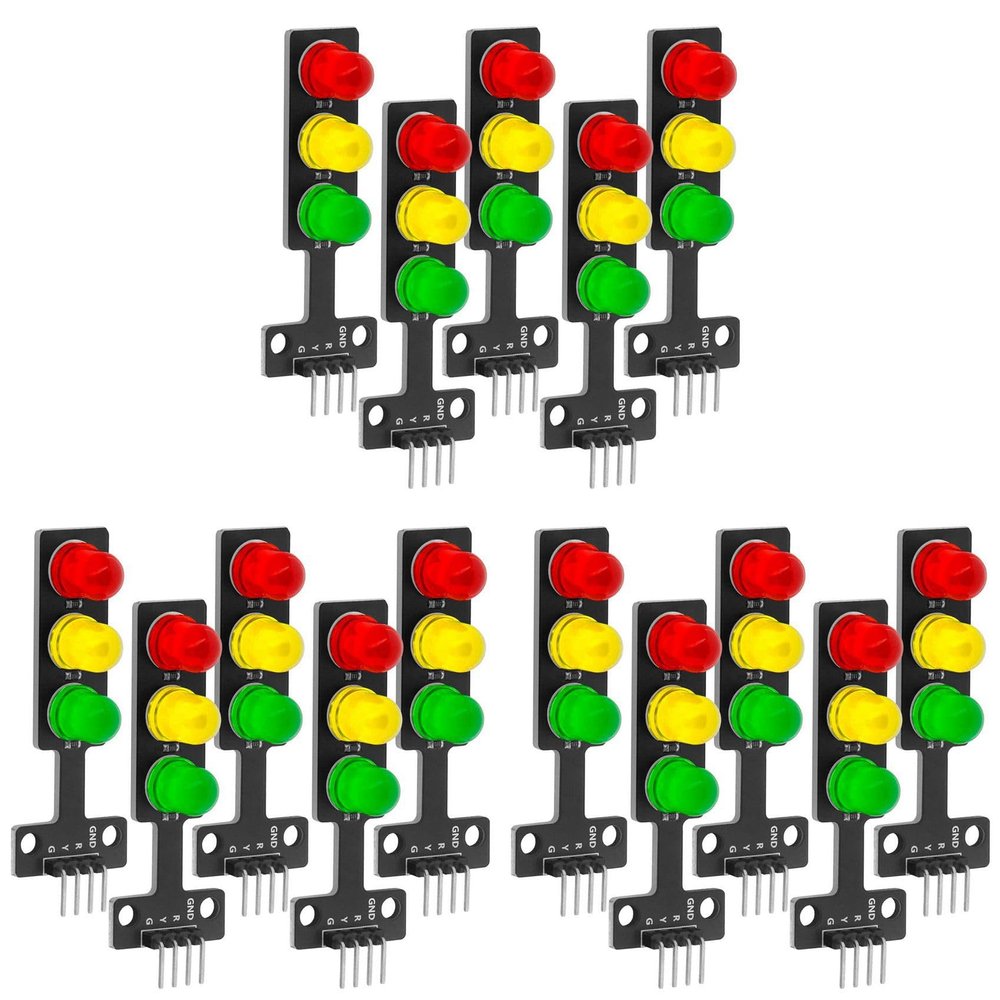 Bloepum 15x LED Traffic Light Module DIY Traffic Light 3.3-5V Compatible with for