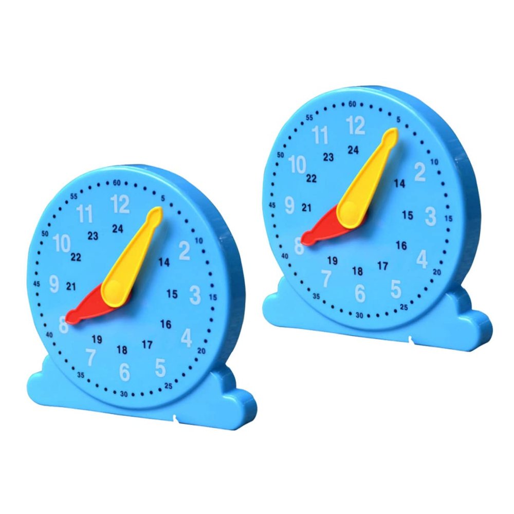 Totority 2pcs Educational Clock for Boy Girl Interactive Learning Toy Early Development Digital Clock for Preschoolers Recognition and Counting Skills