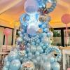 108Pcs Pearl Blue Double Stuffed Balloons Different Size, 18/12/10/5 inch Baby Light Blue Balloons Garland Arch kit for Birthday Baby Bridal Shower Wedding Party Decorations view 4
