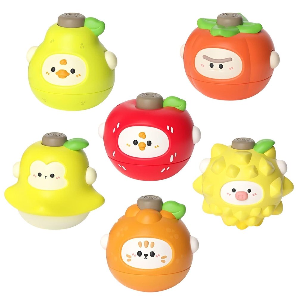 PINU Fruits Spinning Tops Battle Toy Series - Interactive Learning Gift for Kids & Parents - Toddler-Friendly Activity - Birthday Party Favourite