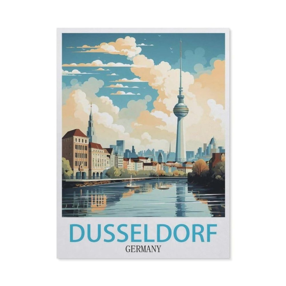1000 Piece Jigsaw Puzzles for AdultsDsseldorf GermanyClassic Puzzle Difficult Puzzle Fun Creative DIY Toys Gifts for Girls and Boys, Family Games50x70cm-AX27