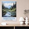 Jigsaw Puzzles for Adults 1000 PieceSawtooth National Park Vintage Travel PosterEducational Games Brain Challenge Jigsaw Puzzles for Adult Kids38x26cm-AV8 view 2