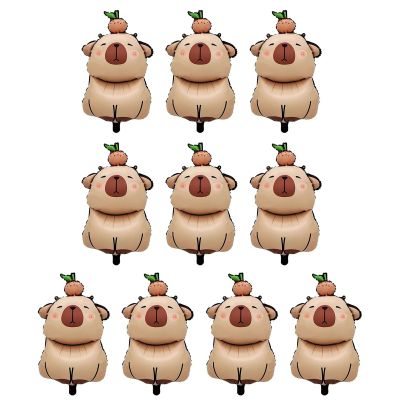 10Pieces Eye Catching Capybaras Balloons Suitable For Children Parties And Animal Lover Sturdy And Stable