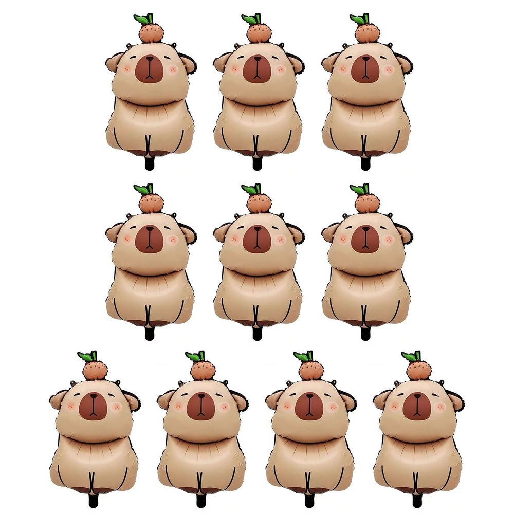 10Pieces Eye Catching Capybaras Balloons Suitable For Children Parties And Animal Lover Sturdy And Stable