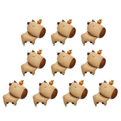 10Pieces Eye Catching Capybaras Balloons Suitable For Children Parties And Animal Lover Sturdy And Stable