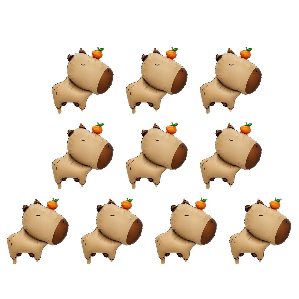 10Pieces Eye Catching Capybaras Balloons Suitable For Children Parties And Animal Lover Sturdy And Stable
