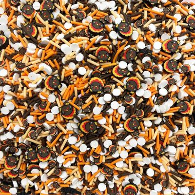 Turkey Time Thanksgiving Sprinkle Mix, Fall Polymer Clay Fake Sprinkles for Crafts & Decor - NON EDIBLE (30 gram bag)
