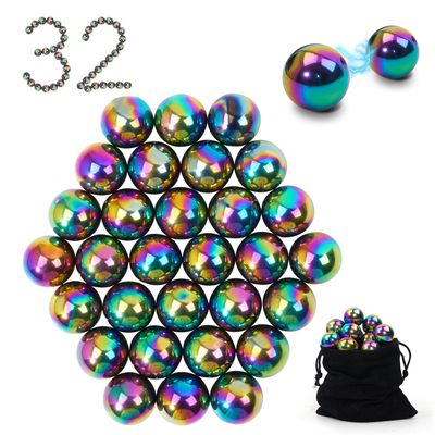 32 Pcs Magnetic Balls Fidget Toy,Adult Fidget Toys, Science Kit for Anxiety Relief,Office Desktop Decoration, Anti Anxiety, Executive Desk Toys ,Building Crafts for Teens Party Favors Gift(Colorful)