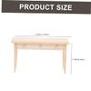 Vaguelly 1set Miniature Wooden Desk Chair and Table for Dollhouse Decor Furniture Models for Mini House Accessories for Creative view 2