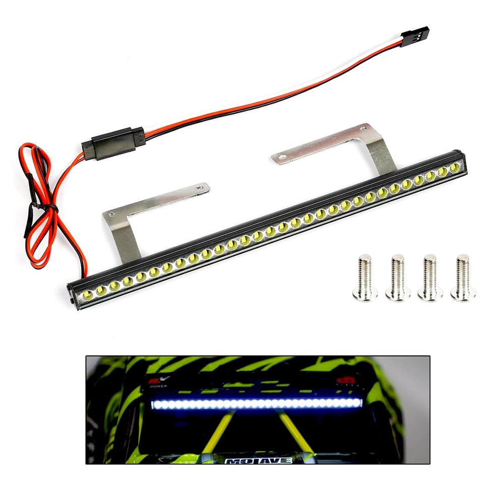 Aluminum Top Lights Kit for Arrma 6S 1/7 Mojave EXB V2 V1,Durable Roof Light Lamp Upgrade Set,RC Car Top LED Light Set Lamp Bar for Arrma 6S Upgrade Parts Accessories