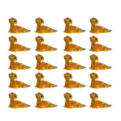 20Pcs Small Resins Lizards Figurines Lacertilian Figures Glowing in Dark Animal Miniatures for Landscape