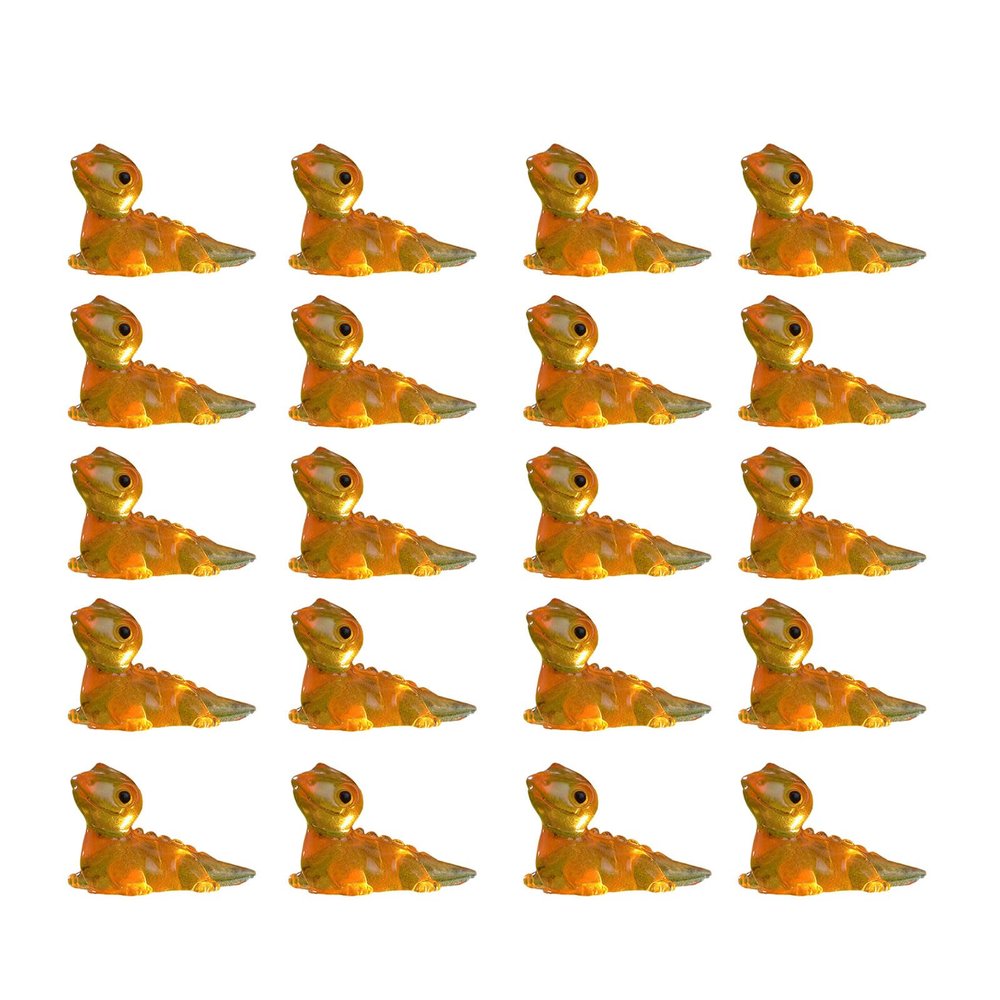 20Pcs Small Resins Lizards Figurines Lacertilian Figures Glowing in Dark Animal Miniatures for Landscape