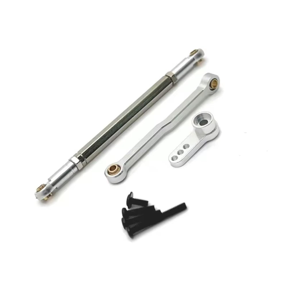 BOQEXSS for MN 1/12 for MN168 99S for MN82 for MN78 D90 D91 D96 for MN99S Metal Upgrade Accessories Steering Rod Servo Arm RC Car Replacement Parts RC Car Parts(Silver)