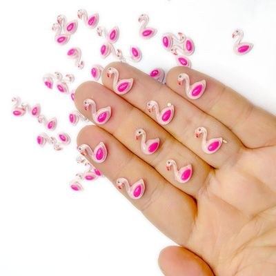 100PCS Mini Flamingo Decor for Dollhouse Resin Animal Tiny for Crafts Micro Miniature Flamingo for Fairy Garden Dollhouse Micro Landscaping Decoration