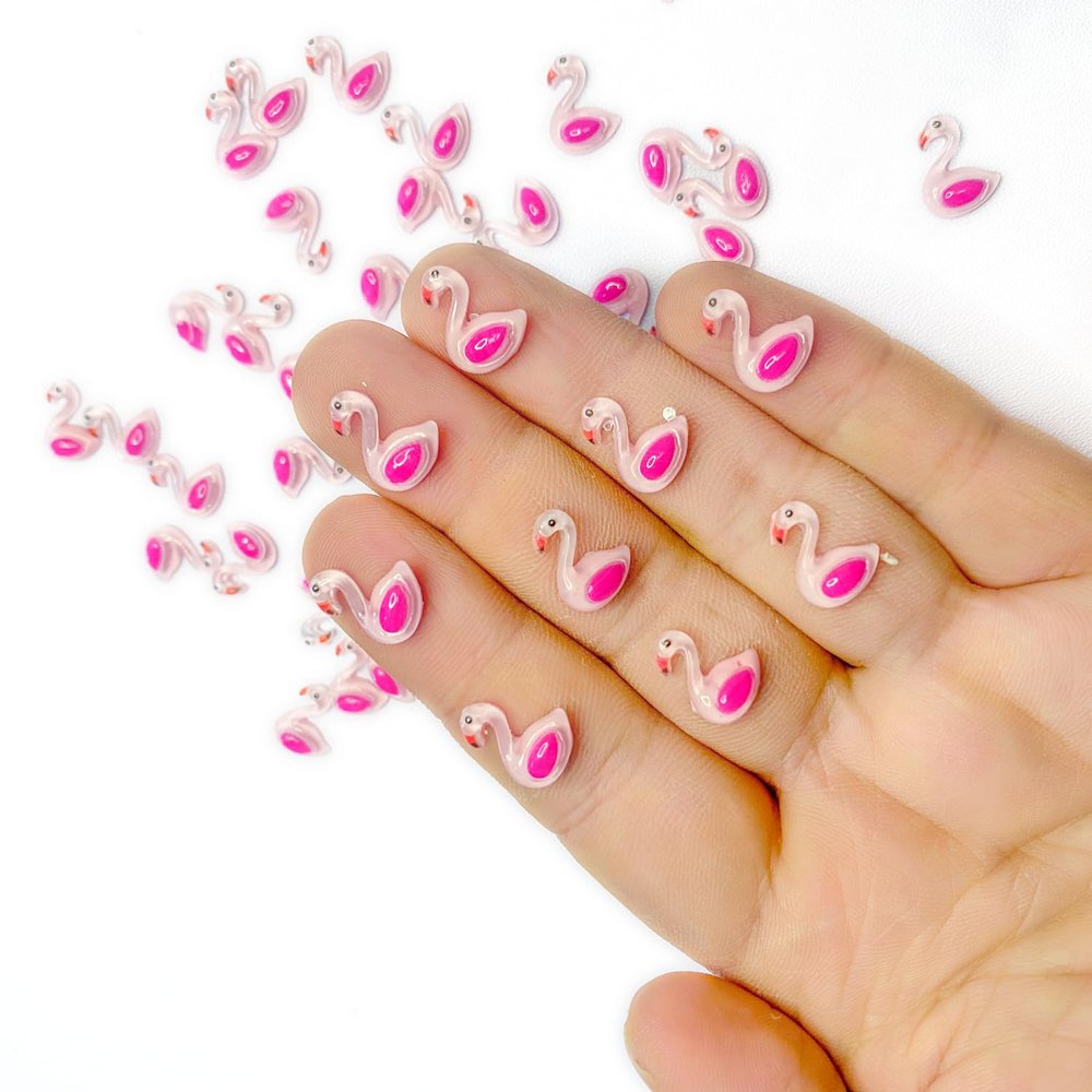 100PCS Mini Flamingo Decor for Dollhouse Resin Animal Tiny for Crafts Micro Miniature Flamingo for Fairy Garden Dollhouse Micro Landscaping Decoration