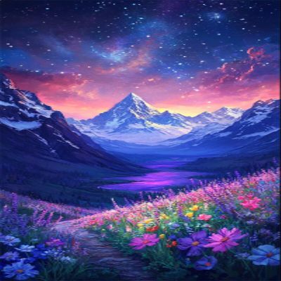 50x100cm Large Paint by Numbers Kit for Adults Mountain Paint by Numbers FlowerColored Oil Canvas Art Kit with Acrylic Pigment Brushes for Home Wall Decor Crafts Man Women Hobbies Girls Gifts KL-1177