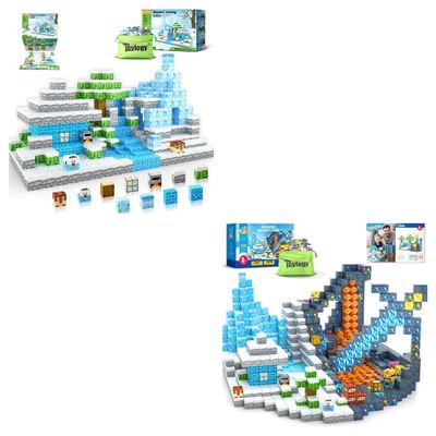 174PCS Magnetic Blocks-Build Mine Magnet World Ice Mine Toys Set, STEM Sensory Kids Games Toys for Toddler Christmas Birthday Gifts for 3+ Years Old Girls & Boys