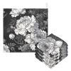 WELLDAY White Flowers Black Muslin Baby Washcloths, 3 Pack of Cotton Newborn Wash Cloths, Extra Soft & Ultra Absorbent Baby Towels, 12 X 12 in view 1