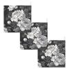 WELLDAY White Flowers Black Muslin Baby Washcloths, 3 Pack of Cotton Newborn Wash Cloths, Extra Soft & Ultra Absorbent Baby Towels, 12 X 12 in view 2