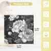 WELLDAY White Flowers Black Muslin Baby Washcloths, 3 Pack of Cotton Newborn Wash Cloths, Extra Soft & Ultra Absorbent Baby Towels, 12 X 12 in view 3
