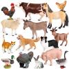 15pcs Farm Animal Toys for 3 4 5 6 7 Years Old Toddlers Girls Boys, Plastic Toy Farm Animal Figurines Playset with Cow Horse Dog Cat and etc, Educational Learning Toys & Birthday Easter Gifts view 1