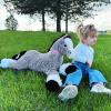 3 Feet Large Horse Stuffed Animal, 35 Inch Rideable Stuffed Pony Farm Plush Toy, Big Soft Horse Plush Pillow Christmas Birthday Gift for Kids view 3