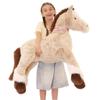 47 Inch Giant Horse Stuffed Animal, Hugging 4ft Giant Soft Brown Horse Plush Body Pillow, Realistic Large Stuffed Pony Plush Toy Gift for Girls Boys view 1