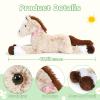 47 Inch Giant Horse Stuffed Animal, Hugging 4ft Giant Soft Brown Horse Plush Body Pillow, Realistic Large Stuffed Pony Plush Toy Gift for Girls Boys view 4