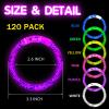 AIRNEY 120 PCS Led Glow Sticks Bracelets Glow In the Dark Party Supplies, Light Up Bracelets for Kids Adults, Party Favors for Christmas, Halloween, New Year Party Light Up Toys Gifts (120) view 4