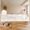 120" Retractable Baby Gate Extra Wide, 41" Tall Retractable Dog Gate for Stairs, Doorways, Decks, Mesh Gate Long Child Gate Pet Gate for Indoor, Outdoor, with Reinforced Mesh Rods, Dual Locks view 2