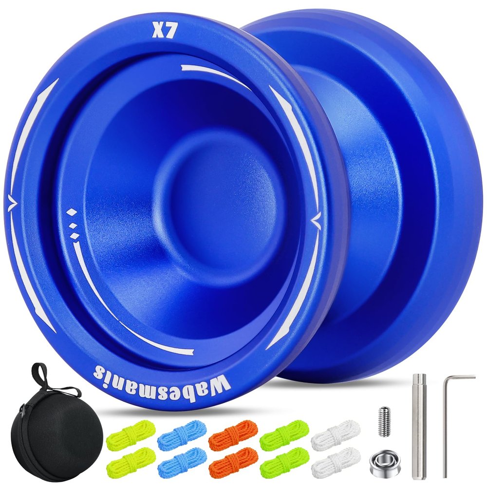 X7 Responsive Yoyo for Kids Level - Wabesmanis Yoyo with Dual Function, Professional Unresponsive Yoyos with 10 Strings, Case, KK Bearing, Axle, Bearing Tools