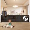 120" Retractable Baby Gate Extra Wide, 41" Tall Retractable Dog Gate for Stairs, Doorways, Decks, Mesh Gate Long Child Gate Pet Gate for Indoor, Outdoor, with Reinforced Mesh Rods, Dual Locks view 2