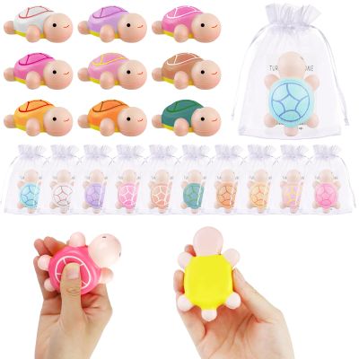 30 Sets Turtle Squeeze Toy Sensory Turtle Stress Ball Including Cute Mini Turtles Motivational Cards Organza Bags Positive Appreciation Gifts for Teacher Funny Graduation End of Year Gifts for Student