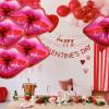 10 Packs of Large Pink Huge Red Lips Balloons Heart Ballons for Makeup Themed Party Anniversary Decor, Kiss The Miss Goodbye(30 Inch) view 4