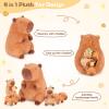 5-in-1 Sitting Capybara Stuffed Animals with Babies Inside, 5PC Set Capybara Plush with Mommy & 4 Babies, Soft Pillow Decor, Cute 3 to 8 Year Old Girl Boy Gifts, Imaginative Play Toy(Capibara) view 4