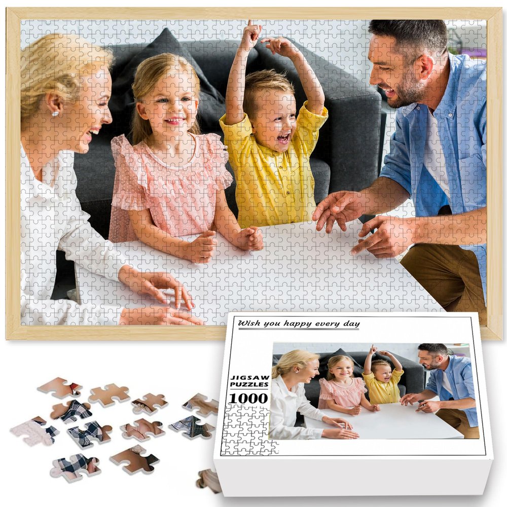 DGJSSK Personalized Custom Puzzle with Photo 35/70/120/200/300/500/1000/1500/2000/3000 Pieces, Customized Jigsaw Puzzle Gift for Family, Holiday, Birthday, Wedding, Graduation