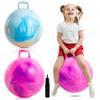 Upper Rider 2 Pcs 18 Inch Hopper Ball for Kids 3-8, Bouncy Balls with Handle for Toddlers, Inflatable Hippity Hop Jumping Balls, Sit On Hopping Toys with Pump for Girls Boys, Blue Pink view 1
