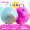 Upper Rider 2 Pcs 18 Inch Hopper Ball for Kids 3-8, Bouncy Balls with Handle for Toddlers, Inflatable Hippity Hop Jumping Balls, Sit On Hopping Toys with Pump for Girls Boys, Blue Pink view 2
