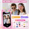 Kids Smart Phone for Girls Ages 3-8, Toy Cell Phone for Kids, Christmas Birthday Gifts for Girls, Toddler Learning Play Toy Phone with Touchscreen, Dual Camera, Game, Music, Story, 8GB SD Card view 3
