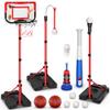 4 in 1 Kids Basketball Hoop and T-Ball Set - Adjustable Hanging T-Ball Stand with Automatic Pitching Machine, Indoor Outdoor Sports Toys, Christmas Birthday Gifts for Boys Girls Ages 3-8 view 1