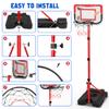 4 in 1 Kids Basketball Hoop and T-Ball Set - Adjustable Hanging T-Ball Stand with Automatic Pitching Machine, Indoor Outdoor Sports Toys, Christmas Birthday Gifts for Boys Girls Ages 3-8 view 4