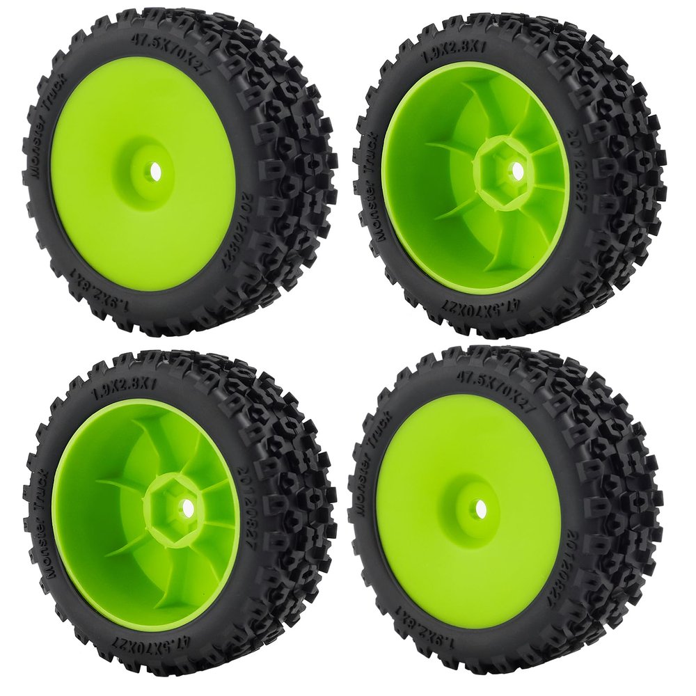 1/18 RC Car 4PCS Wheel Rims Tires Upgrades for 1/18 ARRMA Typhon Grom (Green)