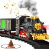 Train Set Train Toys for Boys with Smokes, Lights and Sound (ON/Off), Train Set Under Christmas Tree, Toddler Model Trains for 3 4 5 6 7 8+ Years Old Kids Gifts view 1