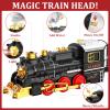 Train Set Train Toys for Boys with Smokes, Lights and Sound (ON/Off), Train Set Under Christmas Tree, Toddler Model Trains for 3 4 5 6 7 8+ Years Old Kids Gifts view 2