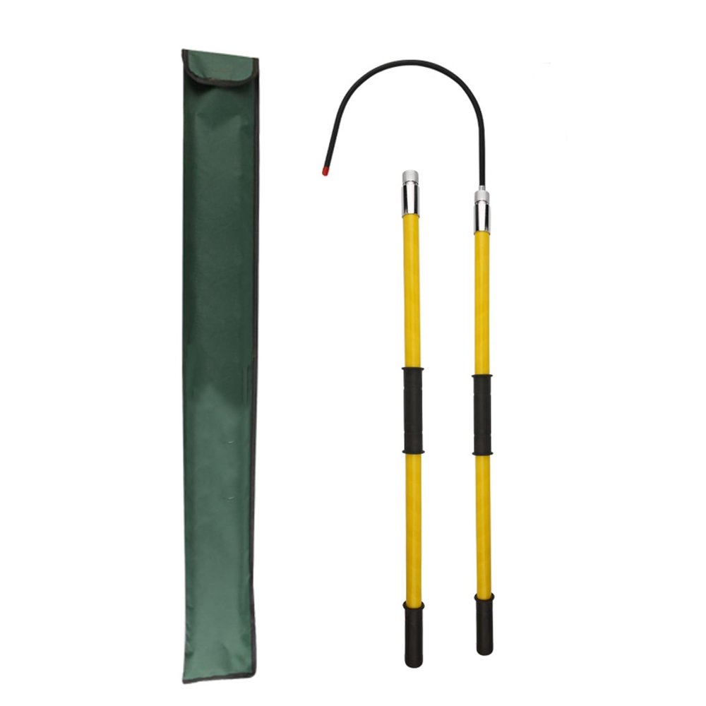 Insulated Electrical Rescue Hook Professional Electrical Safety Tool for Fire Electrician with Bag, 10 45 110 220 KV High Voltage Insulated Pulling Pole, Anti-Electrocution Rescue Hook(Yellow,118in/3m