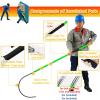 Insulated Electrical Rescue Hook Professional Electrical Safety Tool for Fire Electrician with Bag, 10 45 110 220 KV High Voltage Insulated Pulling Pole, Anti-Electrocution Rescue Hook(Yellow,118in/3m view 4